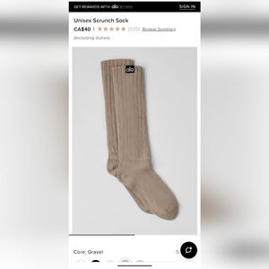Alo unisex Scrunch socks Small Gravel
